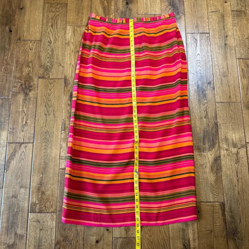 Spenser Jeremy 2 Piece Striped Dress Skirt and Top Size 16 100% Silk Chiffon - Picture 5 of 11